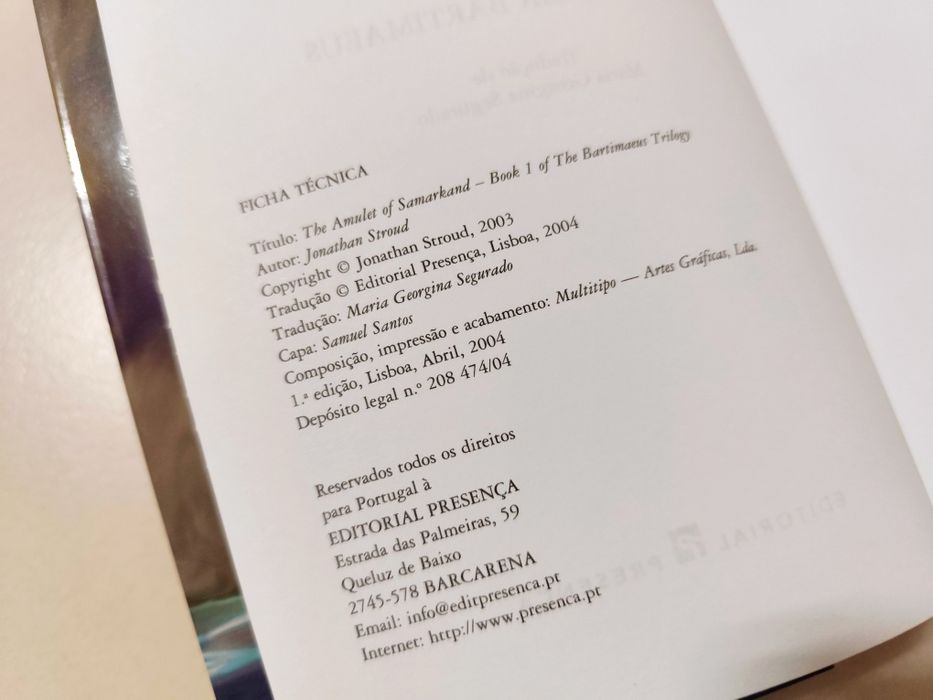 Livro: O Amuleto de Samarcanda de Jonathan Stroud
