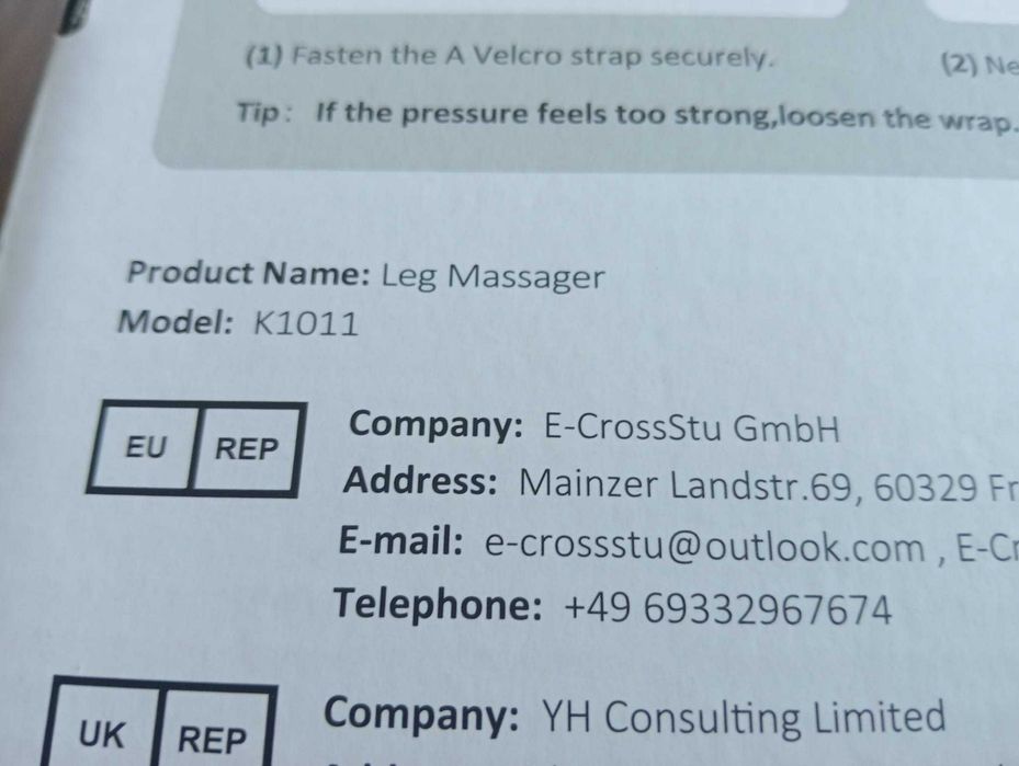 Massajador de Pernas Comfytemp K1011 – Sem Fios c/ APP – NOVO