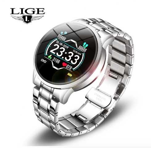 Smartwatch Lige . Metal . Cor Cinza e Preto . 2021
