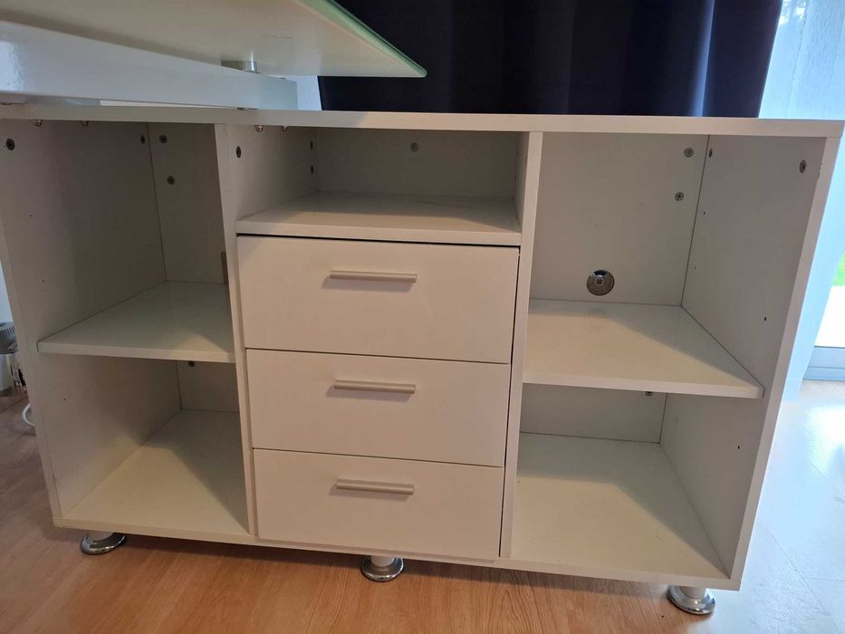 Secretária com tampo de vidro