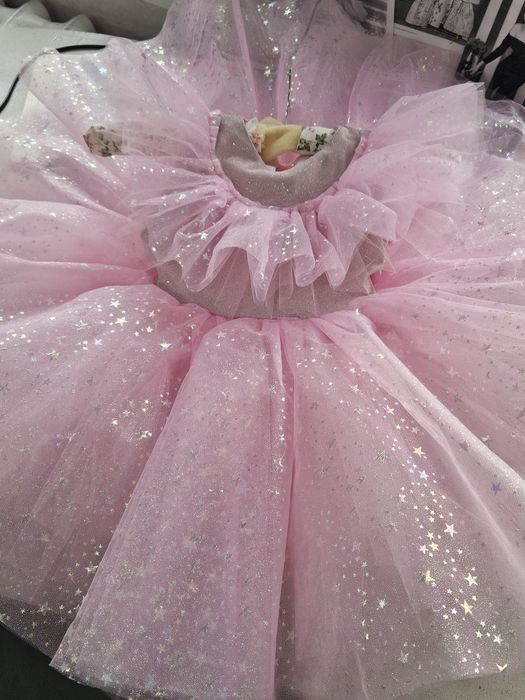 Сукня святкова рожева на 5 років блистить пишна фатінова