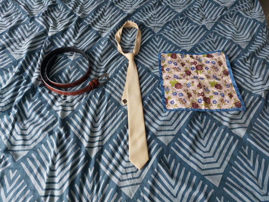 LAVARD - pasek, krawat, poszetka