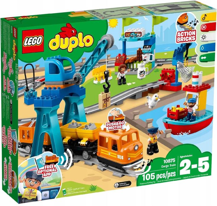 LEGO DUPLO 10875 zestaw Nowy Bez pudelka kompletny pociag żuraw