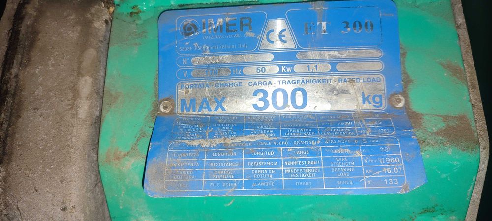 Guincho Eléctrico para Construção IMER | Carga Máxima 300kg |Troy IMER