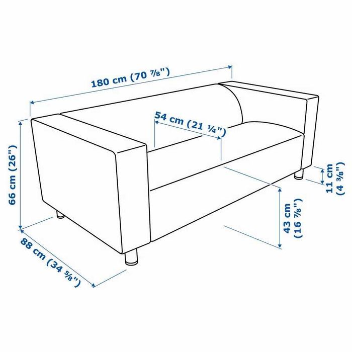 Sofá 2 lugares, IKEA, novo