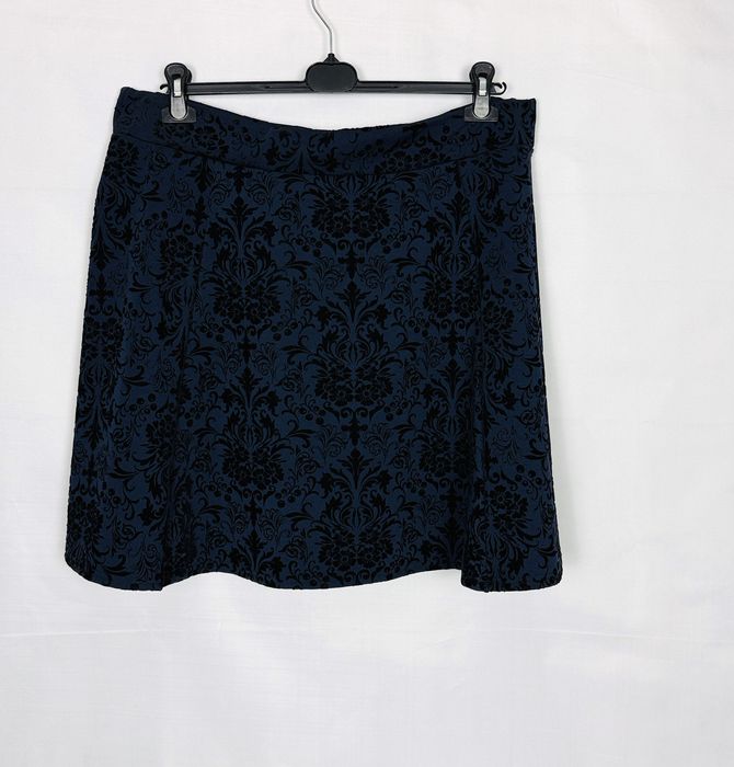 Granatowa spódnica w barokowy wzór 5XL 50