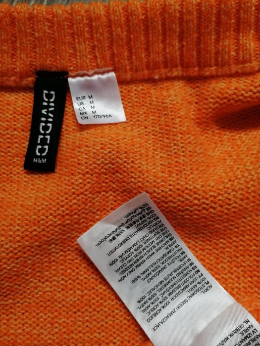 Sweter damski akrylowy pomarańczowy neonowy  krótki M /38/10 H&M