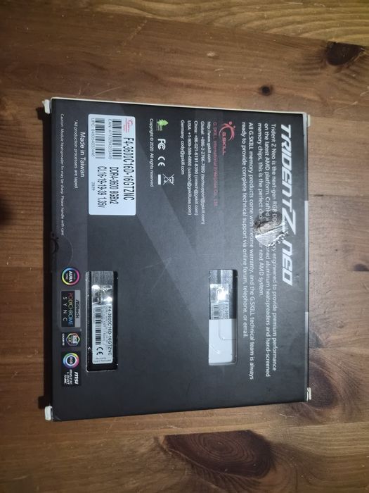G.Skill Kit 16GB (2 X 8GB) DDR4 3600MHz Trident Z Neo RGB CL16