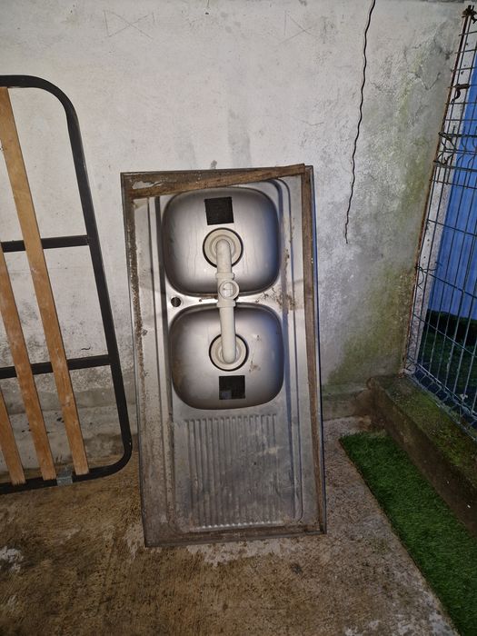 Dupla pia em inox