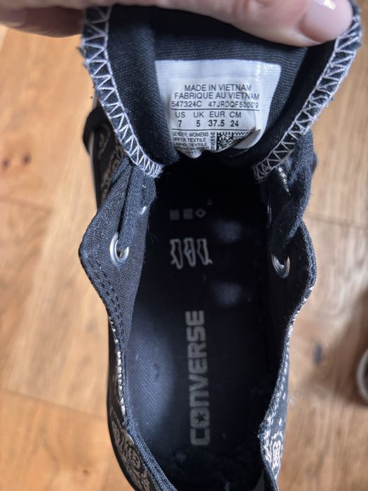 Sneakersy Converse All star czarne wzór bandana 37.5