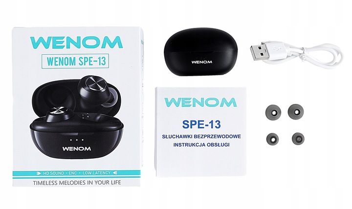 Słuchawki Bezprzewodowe Bluetooth Dwa Mikrofony Wodoodporne Wodoodporn