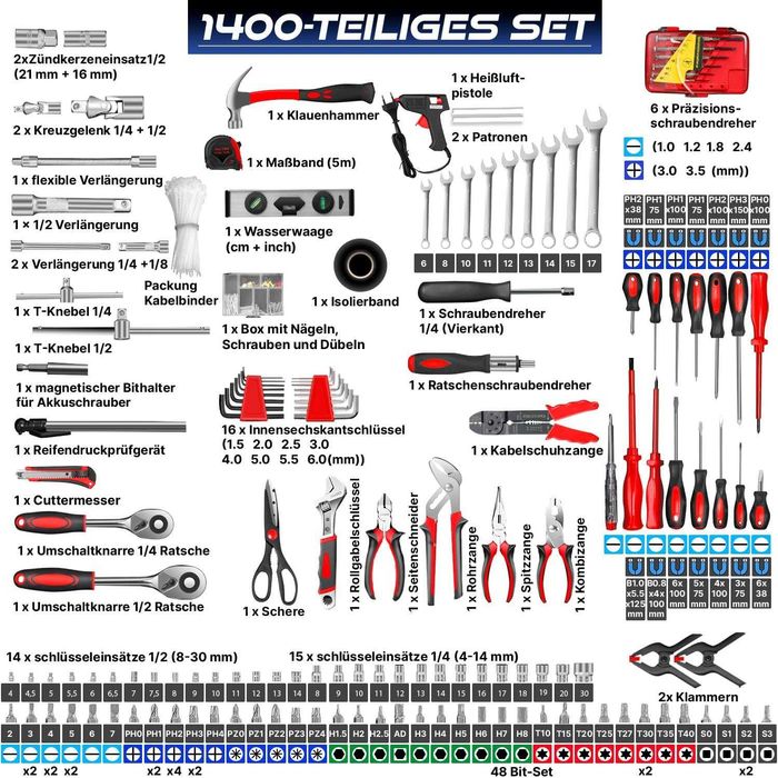 Mala Ferramentas 969 peças NOVA