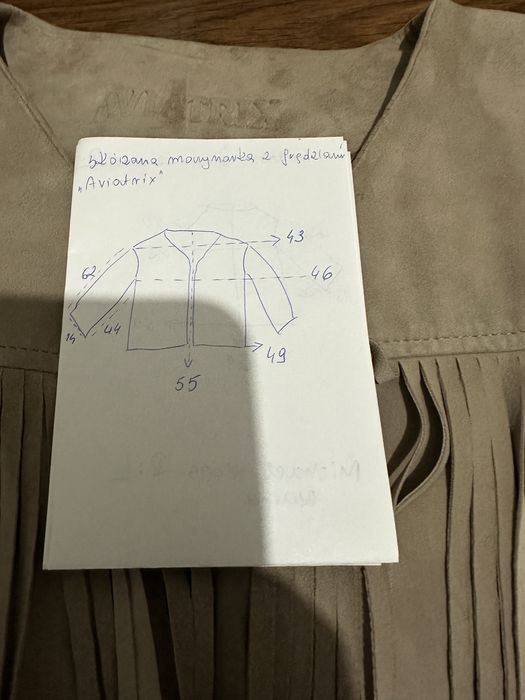 Sliczna marynarka AVIATRIX skora zamszowa.Nowa