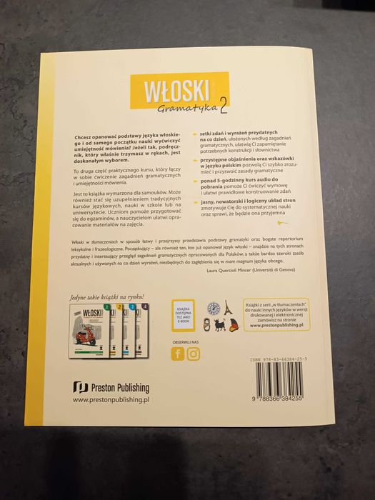 Włoski w tłumaczeniach gramatyka cz2 A2/B1 +kurs audio mp3 do pobrania