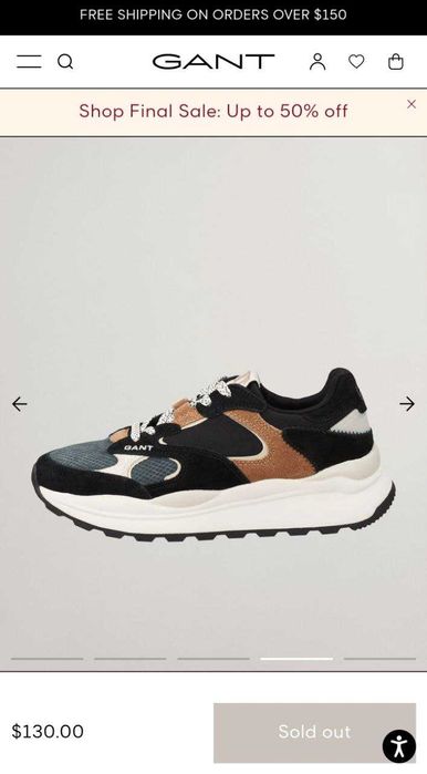 Кожаные женские кроссовки Gant Fultony Black Оригинал