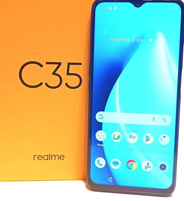 Smartfon Realme C35 4+4GB/128GB komplet, stan bdb