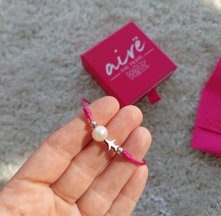 Браслет срібний Aire The Pearl з літаком і перлиною