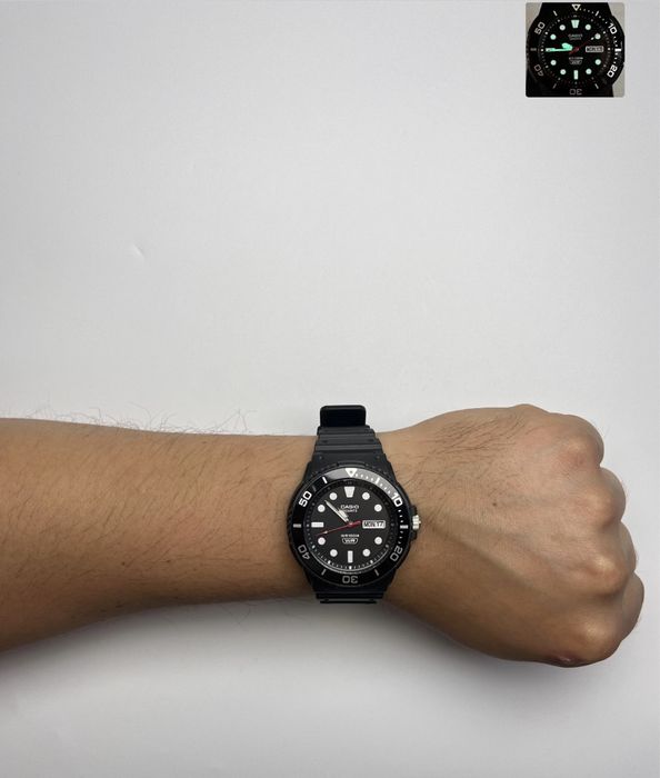 Casio mrw 230h, чорний чоловічий годинник касіо, casio mrw-230h-1e1vcf