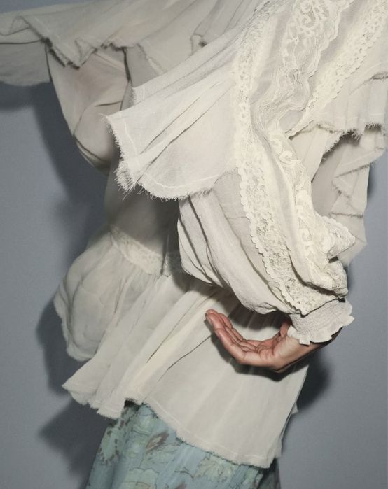 Блуза бохо з рюшами Zara L 40 Xl 42