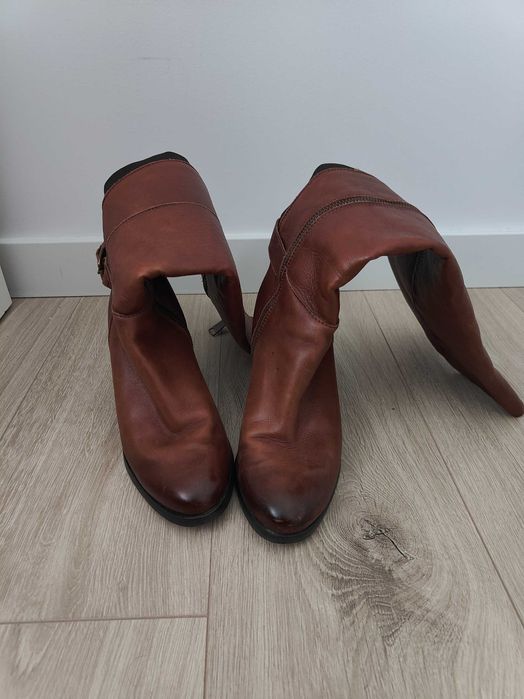 Brązowe kozaki Monteiro Ribas, skóra naturalna, r.37