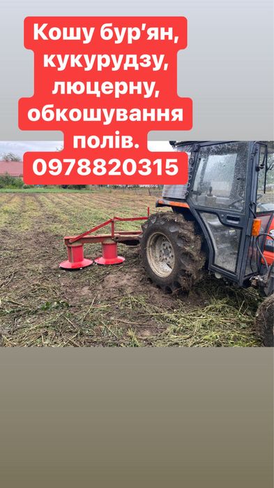 Кошу бурян, обкіс полів садків кукурудзи люцерни