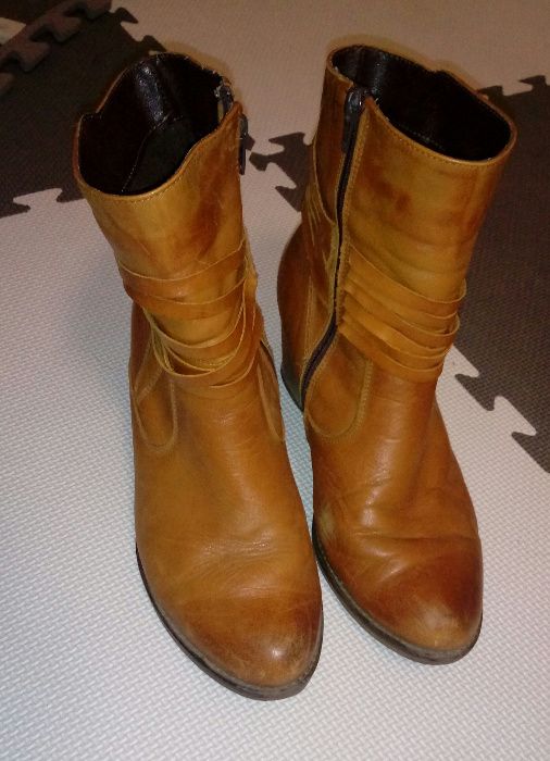 Kozaki skórzane damskie 39-40