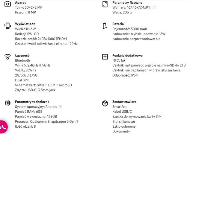 T Phone 2 5G Grey(Szary) 6GB 128GB+ Ładowarka +Słuchawki Bezprzewodowe