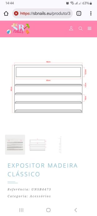 Expositor vernizes para parede