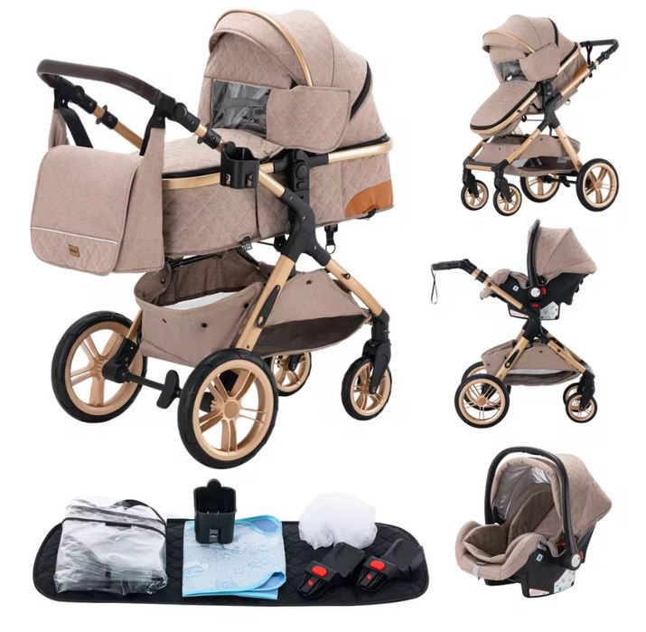 Carrinho de bebé 3 em 1 novo - luxo