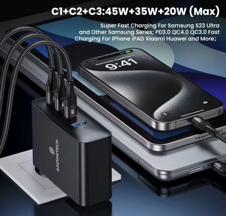 ASOMETECH 100W.  Блочок швидкісної зарядки ( надшвидка )