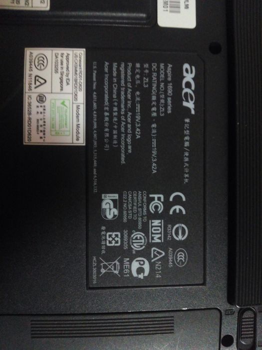 Portatil acer aspire 1690