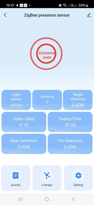 Датчик присутствия  микроволновой Zigbee 5,8/24ГГц Tuya Smart