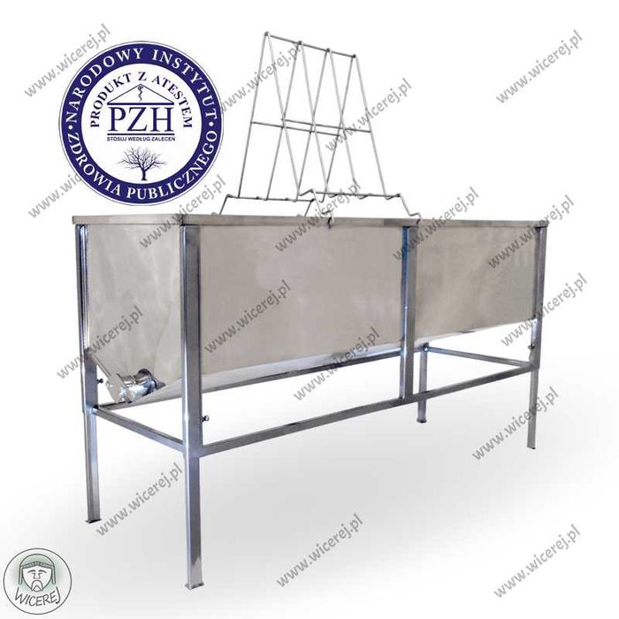 Atest PZH Stół do odsklepiania ramek 1,5m Dadant Nierdzewny z SITEM