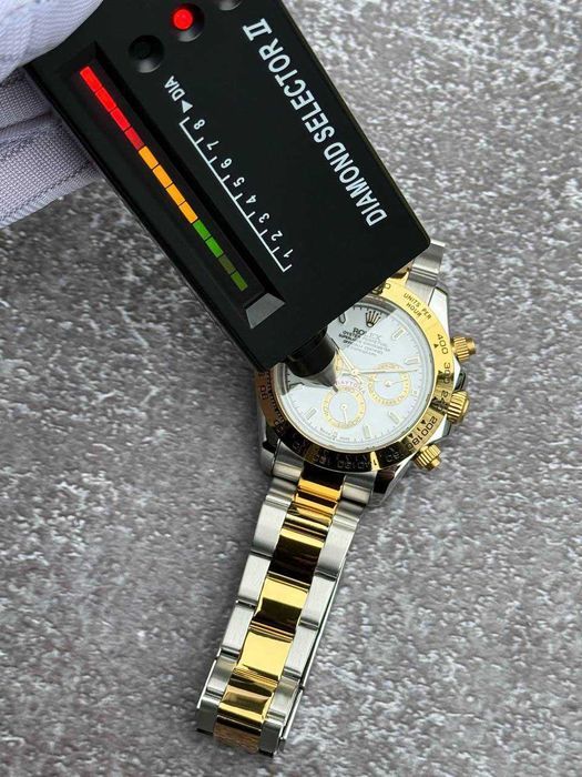 Чоловичий годинник Rolex Daytona Steel and Gold White