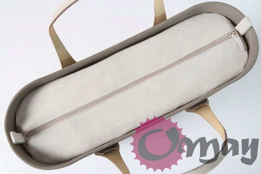 BEŻOWY Welur organizer OBAG STANDARD 2 kieszenie wkład hummus OMAY