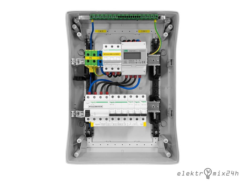 Rozdzielnica natynkowa, hermetyczna z licznikiem Schneider Electric