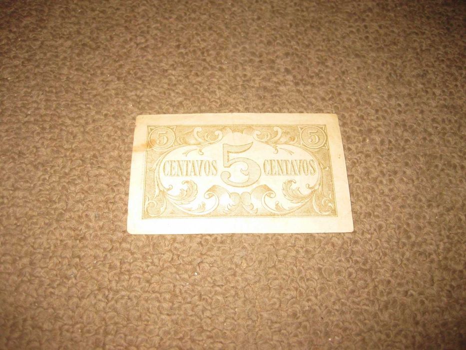 Nota/cédula de Portugal "5 Centavos" MBC