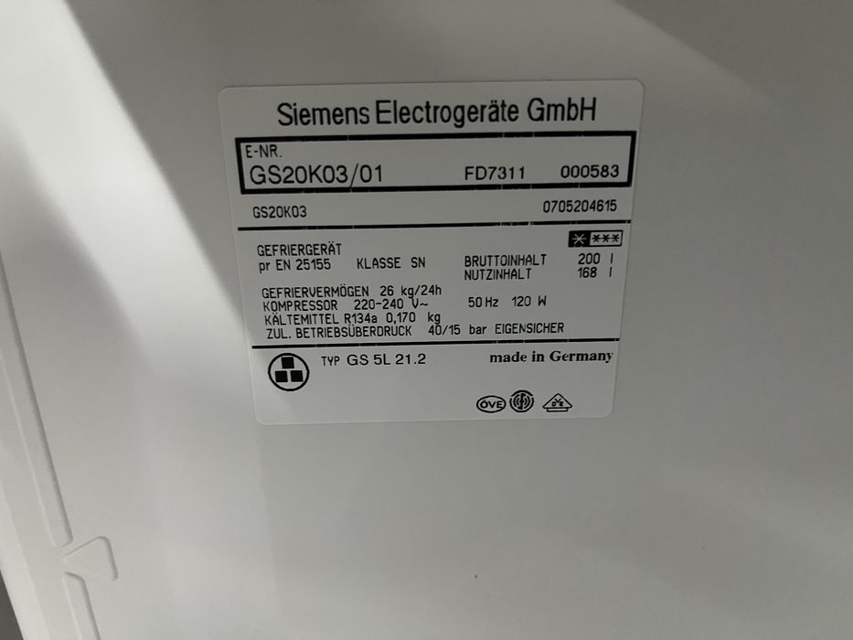 Zamrażarka SIEMENS 200L |12msc |Dowóz