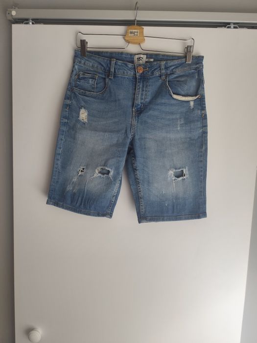 Spodnie jeansowe szorty dżinsowe przetarcia XS denim Bermudy