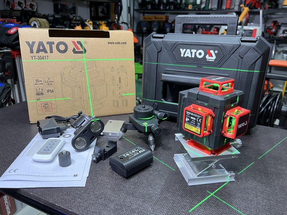 Лазерный уровень 4D YATO YT-30417 Зеленый луч