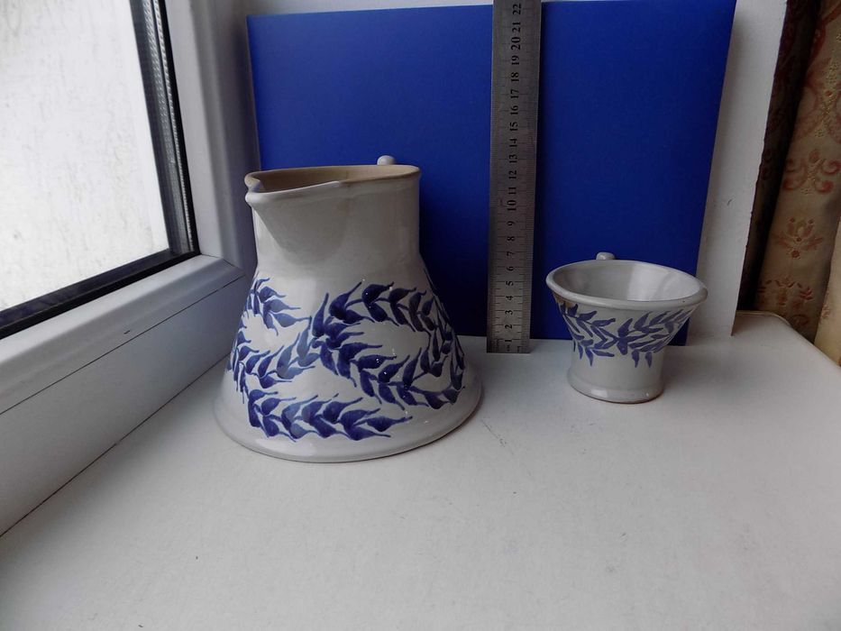 Кувшин и чашка ЛКСФ керамика СССР