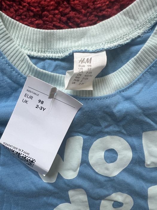 Нова Футболка трикотажна блакитна H&M 98 розмір