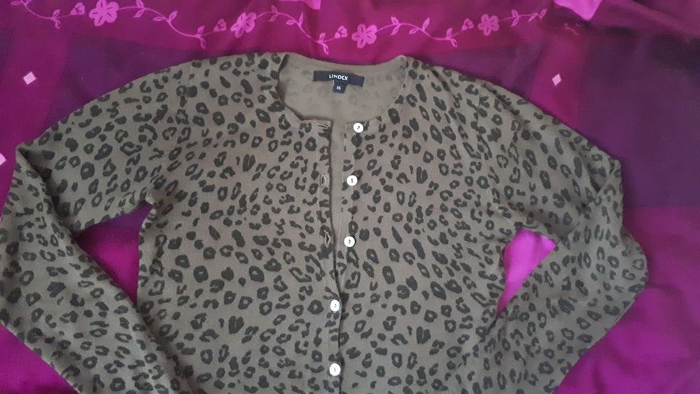 Kardigan sweterek panterka centki khaki XS/S