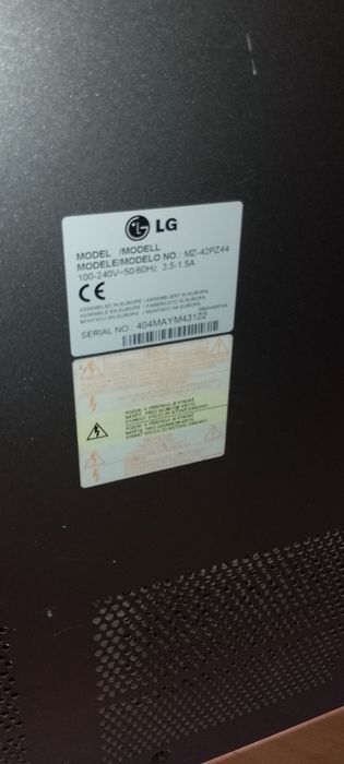 Monitor plasma LG 42" MZ 42PZ44