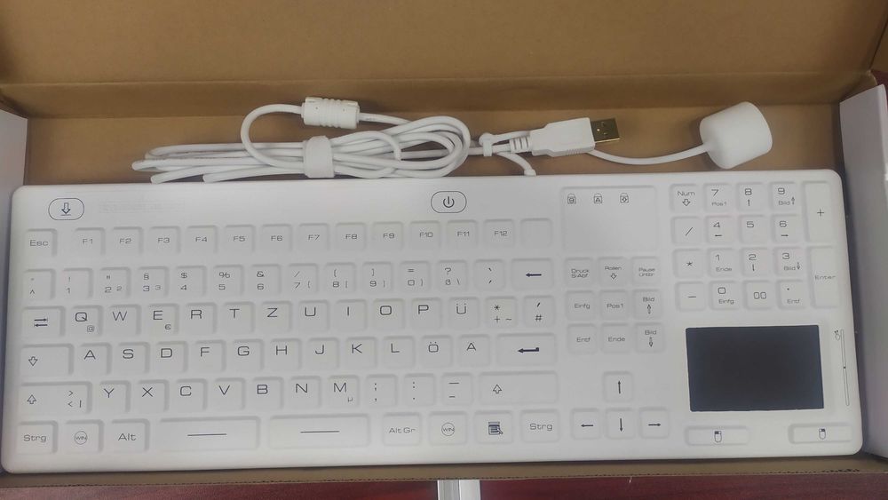 Клавіатура Renkforce iM-IKB110-WH пило вологозахищена IP68 з TouchPad