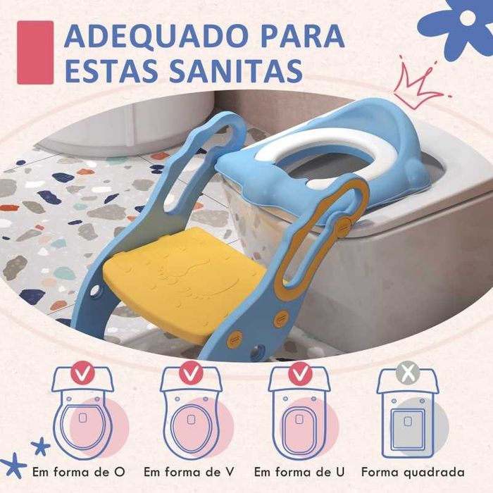 Redutores Sanita com Escada e Dobrável para Crianças de 2-6 Anos