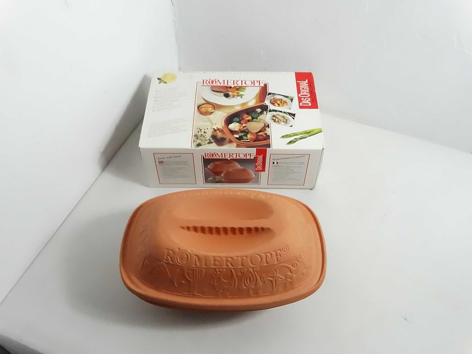 Garnki rzymski RÖMERTOPF Bay-Keramik 111 W-Germany Nowy W Pudełku Vintage