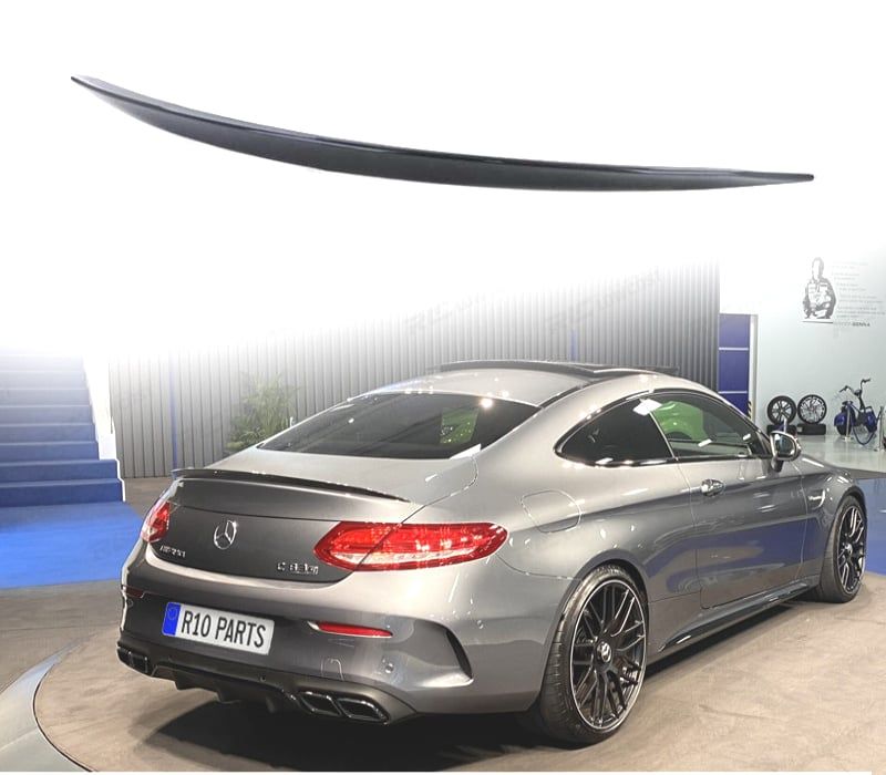 LIP SPOILER TRASEIRO MERCEDES CLASE C COUPE C205 14-18 AMG PRETO BRILHANTE