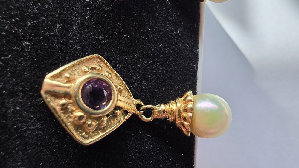 Brincos ouro 14kt com perola