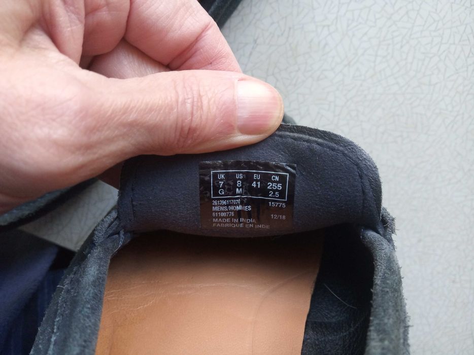 Кожаные туфли лоферы Clarks, размер 41EU, стелька 255 мм